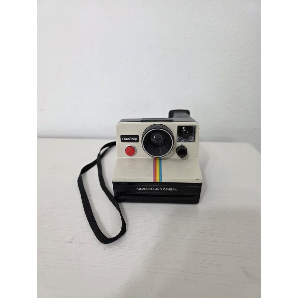Vintage Polaroid SX-70 OneStep White Rainbow Stripe Land Instant Camera Tested!